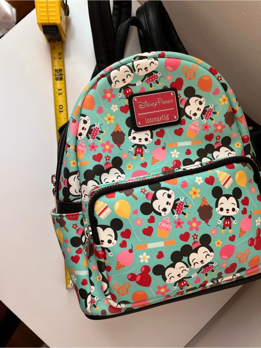 Disney Parks x Loungefly Mickey Minnie Mouse Sweet Treats Mini Backpack Aqua